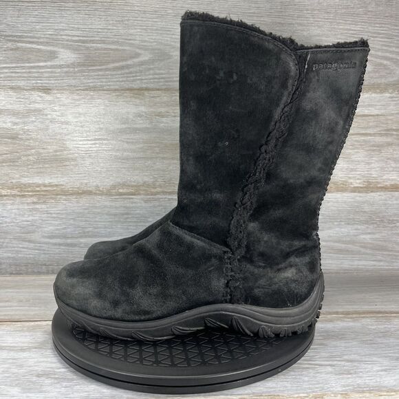 Patagonia Shoes - Patagonia Women's Lugano Black Suede Waterproof Insulated Winter Boots Size 10